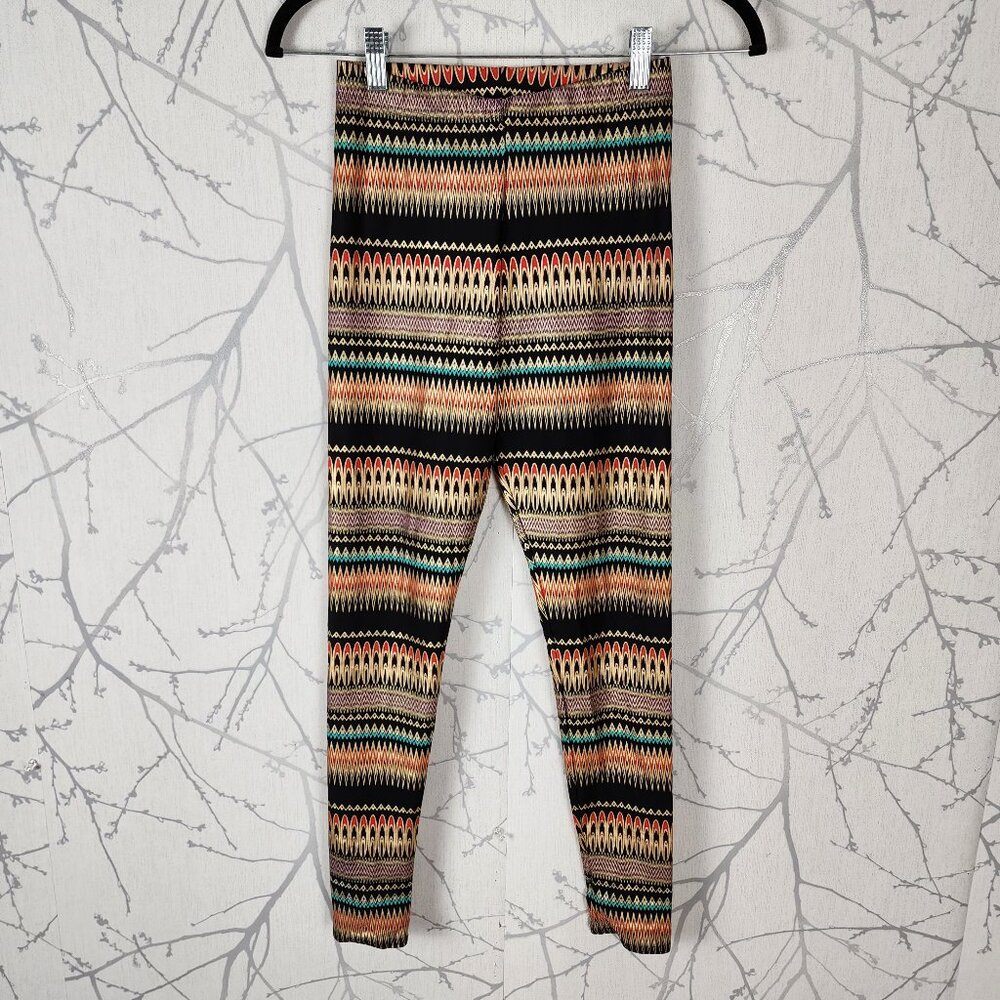Blackmilk Metallic Gold Artsy Stripe Mid Rise Leggings